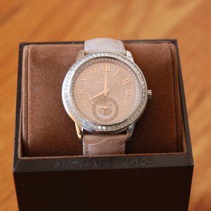Michael Kors Rose Quartz Leather Band Watch